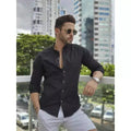 Camisa Masculina Gola Padre Linho