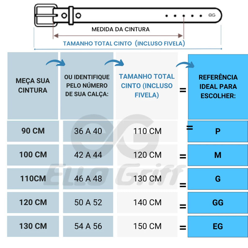 Cinto Masculino Couro Slim Ello Grif