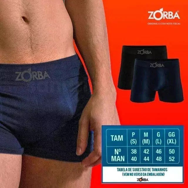 Kit 10 Cueca Boxer Zorba 781 Original Em Algodão Sem Costura