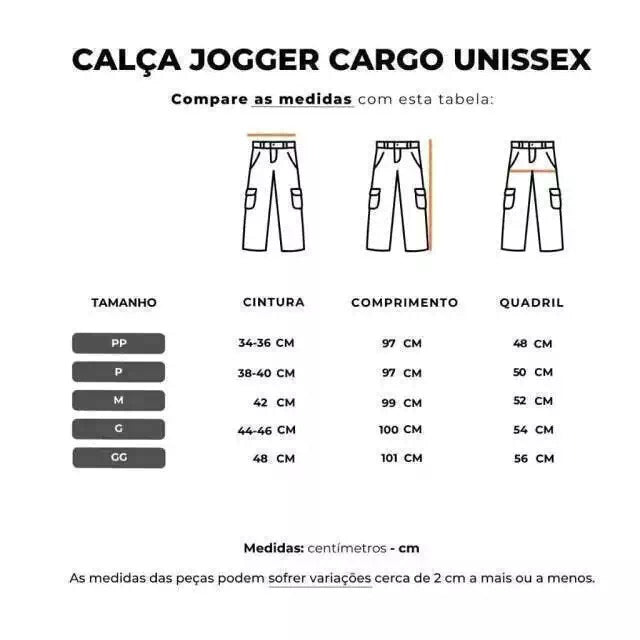 Calça Cargo Jogger Masculina com Punho Elástico