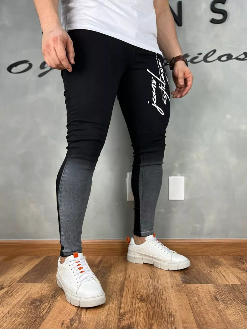 Calça Preta Jeans Masculina Premium Degradê