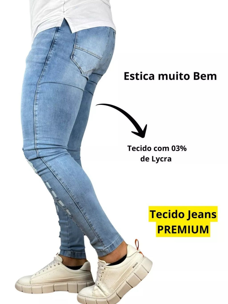 Calça Jeans Masculina Destroyed Diferenciada