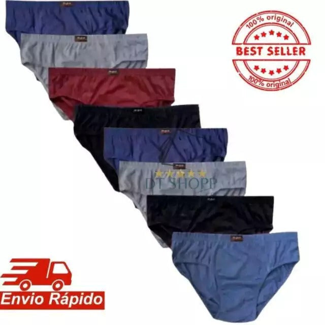 Kit 10 Cueca Slip Tradicional 100% Algodão