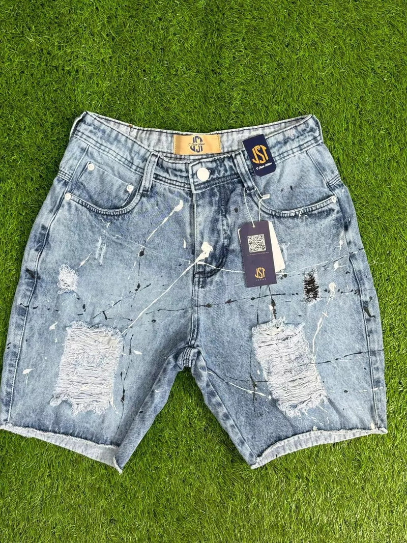 Bermuda Jeans Estilo Jogador Detalhes na Pigmentação