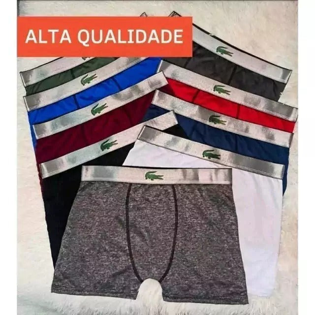 Kit com 10 Cuecas Boxer LC Adulto de Microfibra Forro 100% Algodão