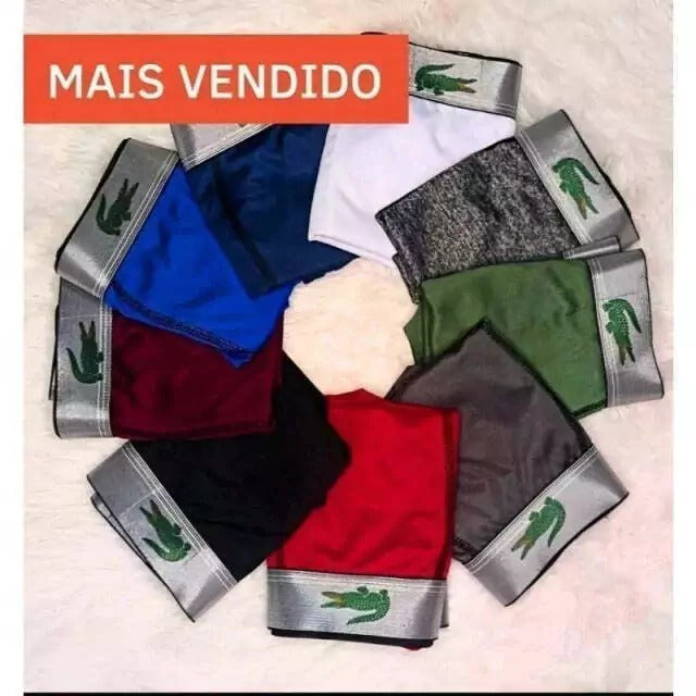 Kit com 10 Cuecas Boxer LC Adulto de Microfibra Forro 100% Algodão