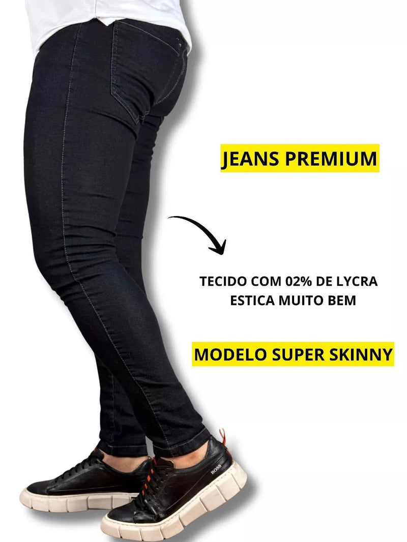 Calça Jeans Básica Preta Skinny Premium 012