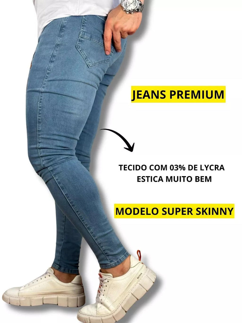 Calça Masculina Jeans Bordado 4k Goku