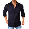 Camisa Social Masculina Slim Fit Manga Longa